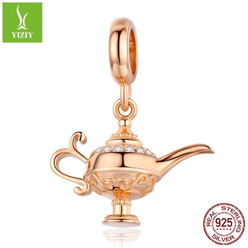 

Серебро 925 пробы S925 Женские бусины-подвески Волшебная лампа Аладдина SCC703 Sterling Silver 925 розового золота