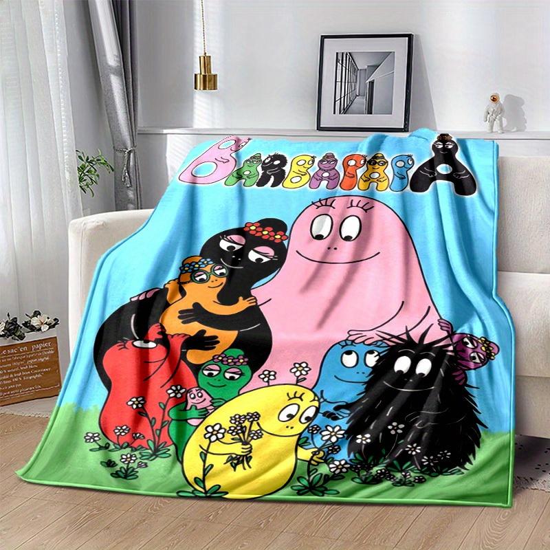 1pc, Barbapapa Throw Blanket, Soft & Cozy Blanket for Friends, Home Decor, Couch Cover, Travel, Camping, Office Nap, Gift IdeaB011