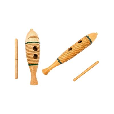 Instrument de percussion en forme de poisson pour enfants, jeu rythmique avec bâton en bois, corps cannelé de guiro pour la maison et la classe