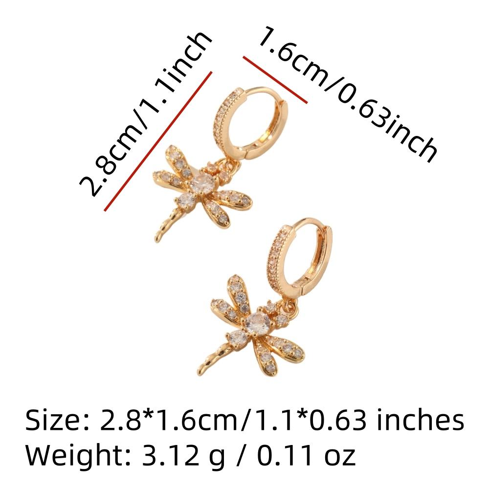 Fashion Dragonfly Earrings for Women 2025 New Golden Zirconia Drop Earring Statement Party Jewelry Accessories