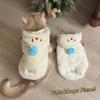 Winter Cat Hooded Coat With Snowman Design Plush Warm Vest Small To Large Cats