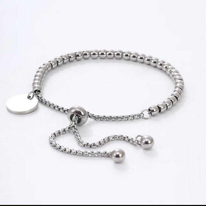 Trendy Metal Round Bead Bracelet Adjustable Minimalist Vintage Bracelet For Women