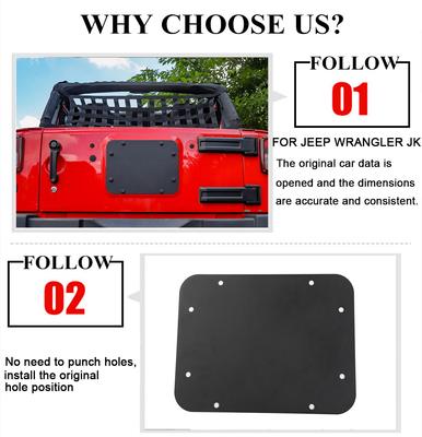 Spare Tire Carrier Delete Filler Plate Cover for Jeep Wrangler JK 2007-2017 Tailgate Plug Rubber Metal Car Exterior Accessories