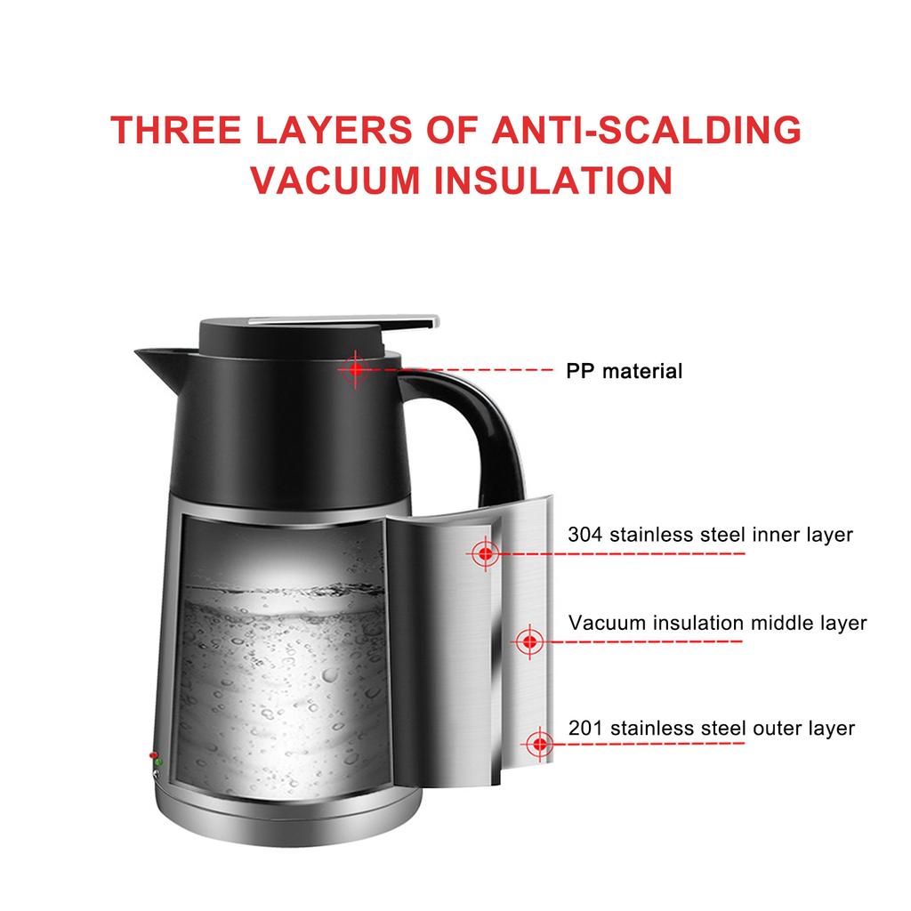 1200ML 24V Elektrischer Heizbecher Wasserkocher Edelstahl Wassererhitzer Flasche für Tee Kaffee Trinken Reise Auto LKW Wasserkocher