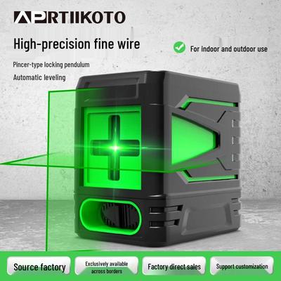 Green Light 2-Line Laser Level with Auto Line Drawing