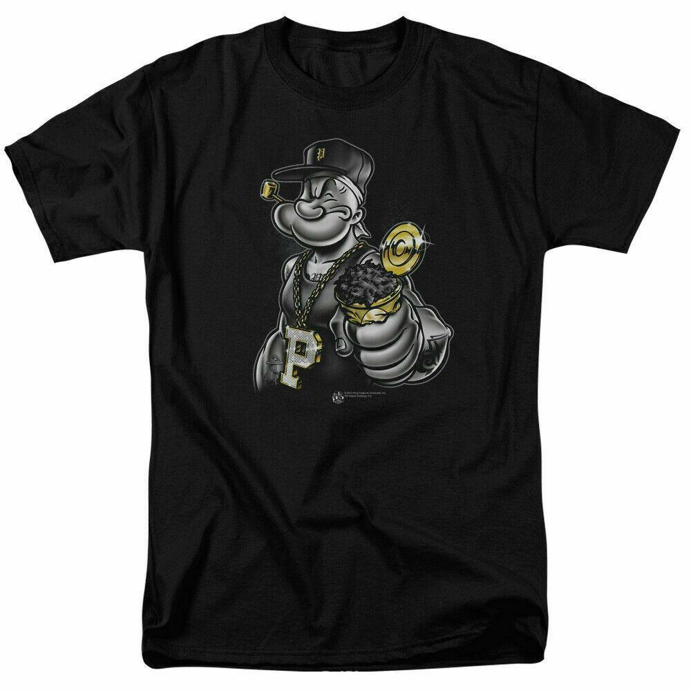 

Popeye Get More Spinach T Shirt Licensed Comic Cartoon Tee Black M