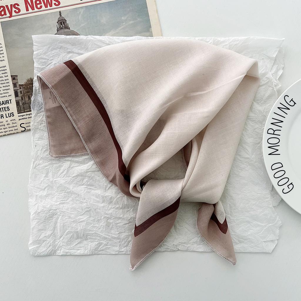 Korean ins retro polka dot small square scarf female 1116 spring and summer decorative versatile cotton small silk scarf tied hair streamer
