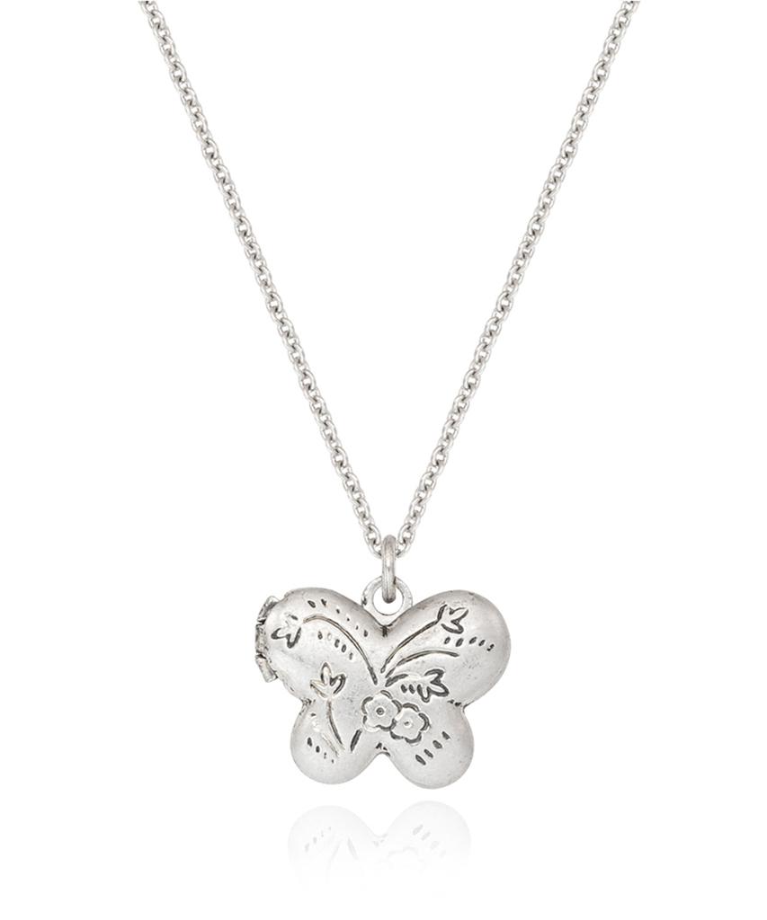 Kiibi Butterfly Locket Necklace Silver
