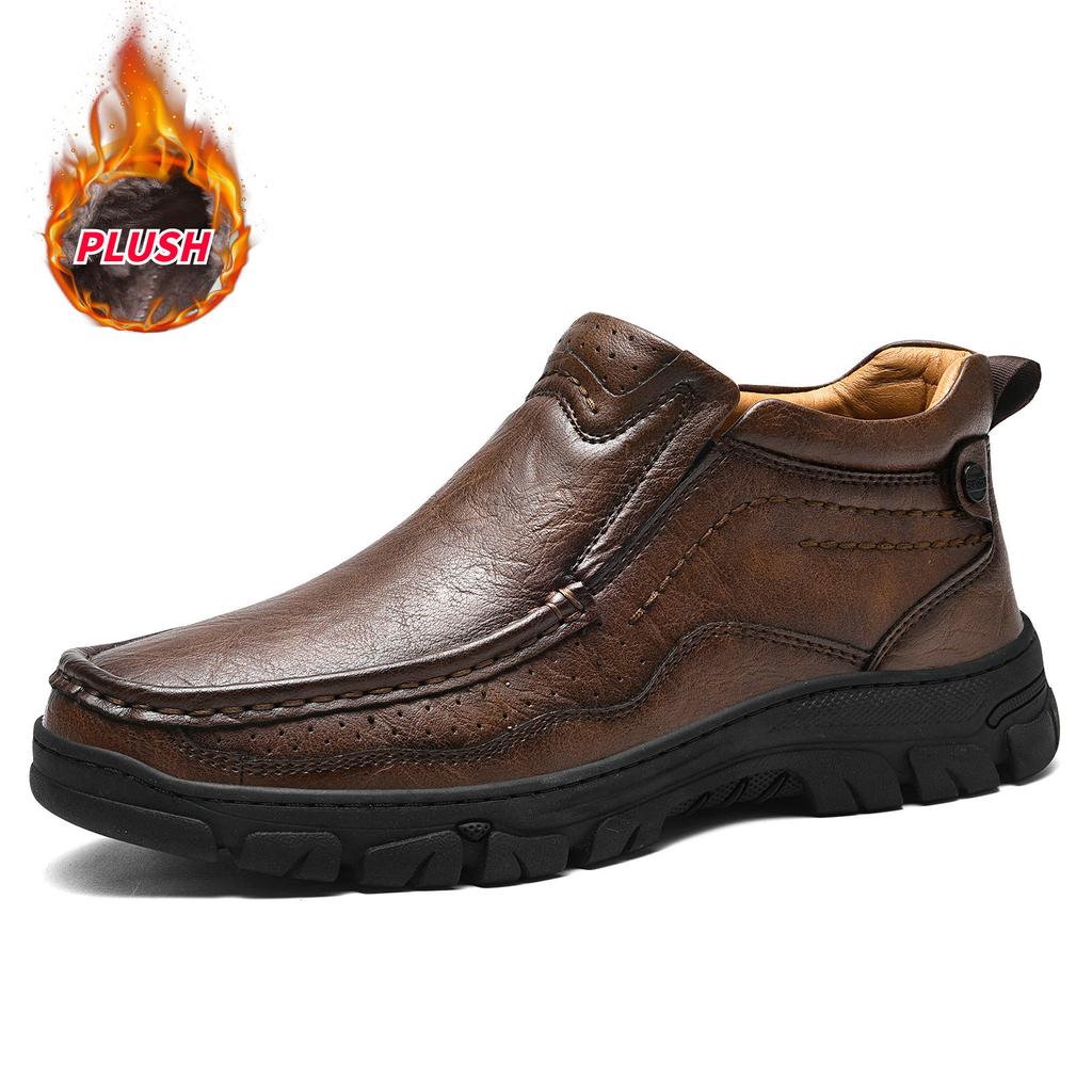 Autumn and Winter New Men's Casual Shoes Short Boots Independent Station Outdoor Casual Men's Boots Trend Leather Casual Leather Shoes Men's Shoes