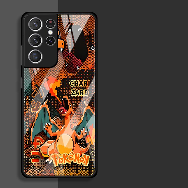 Cool Anime Pokemon Luxury Phone Cover Glass Case for Samsung Galaxy S25 Ultra S22 S21 S24+ S23+ S25+ S20 FE S23 Plus S24