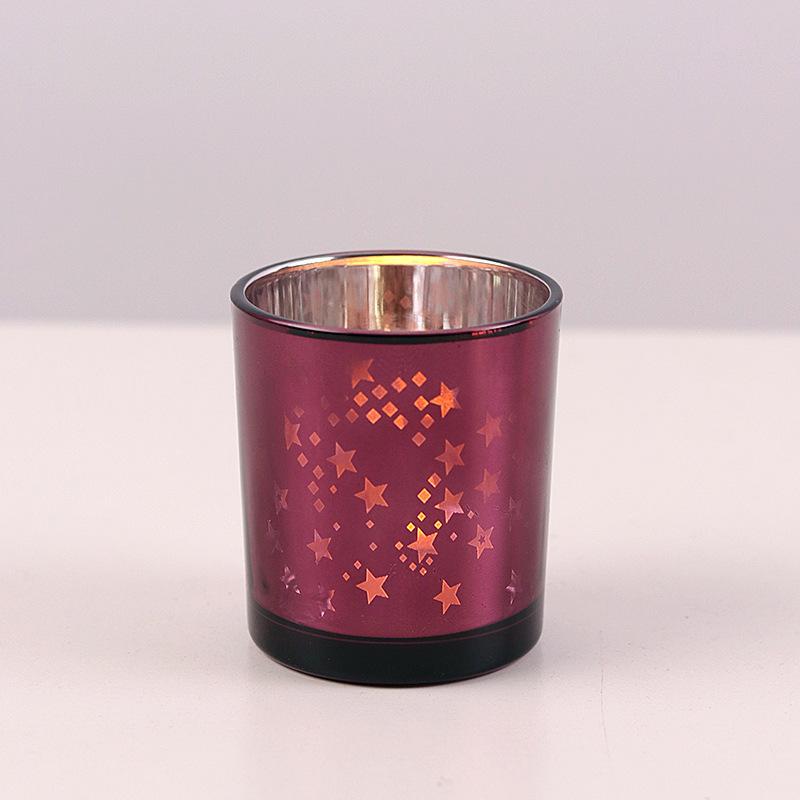 Świąteczny Kielich na Świecę Łoś Posrebrzany Świecznik Świecznik Szklany Pusty Kielich Transgraniczny Świecznik