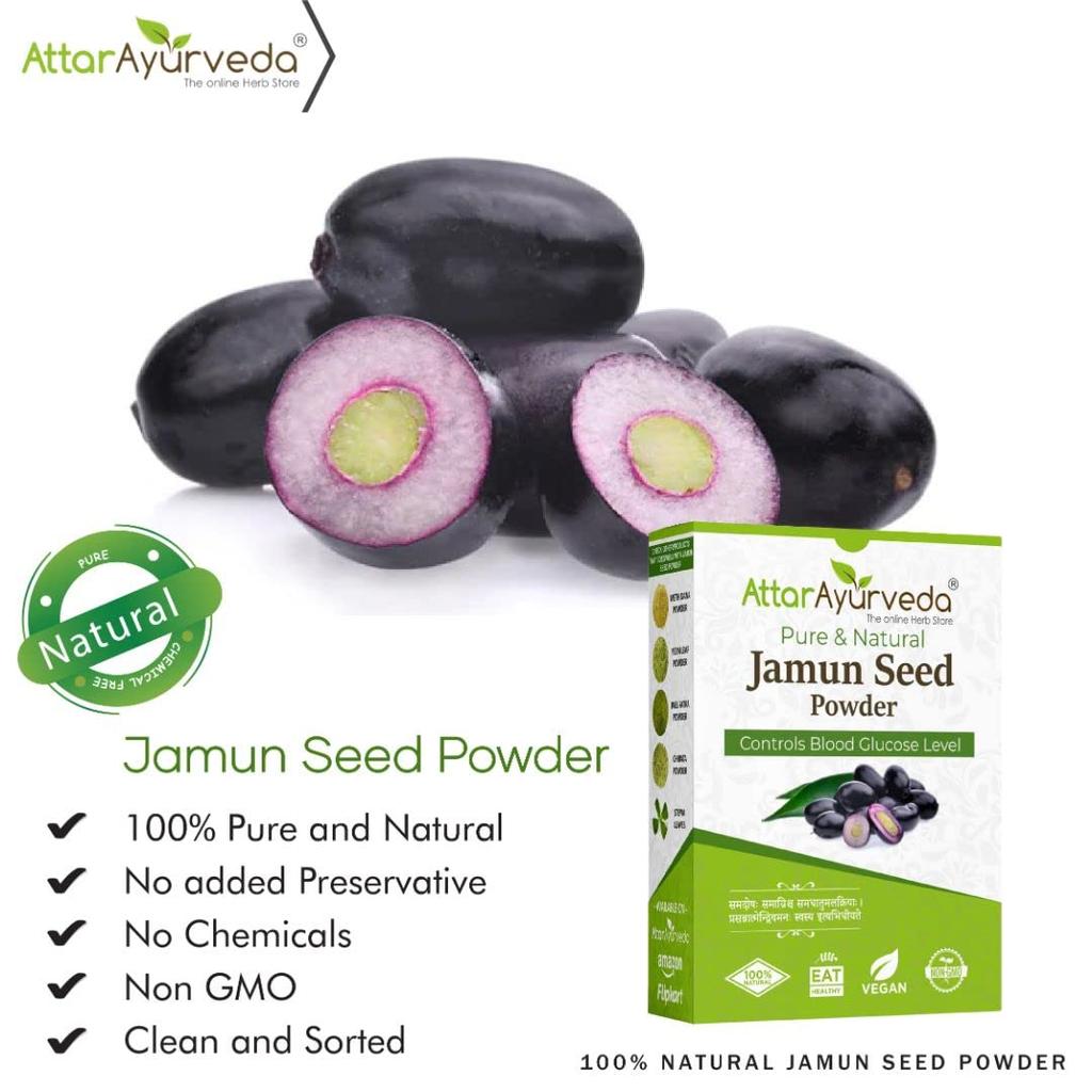 Attar Ayurveda Jamun Seed Powder 1 Kg Natural Herbal Powder For Daily Wellness Smooth Grinding Multipurpose Use