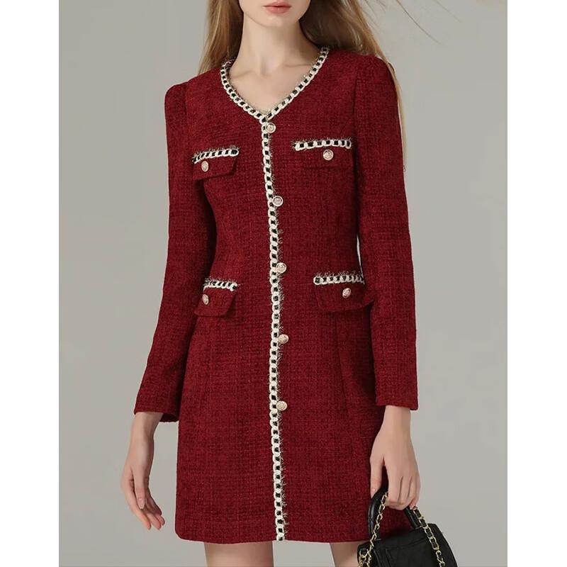 

Sisui Nianhua Elegant Long Sleeve Short Dress 3XL