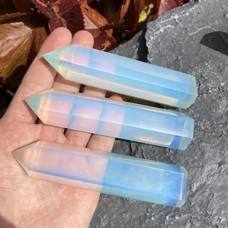 Opalite Crystal Tower Elegant Obelisk Bulk Tumbled Gemstone Pillar Home and Office Decoration Gifts