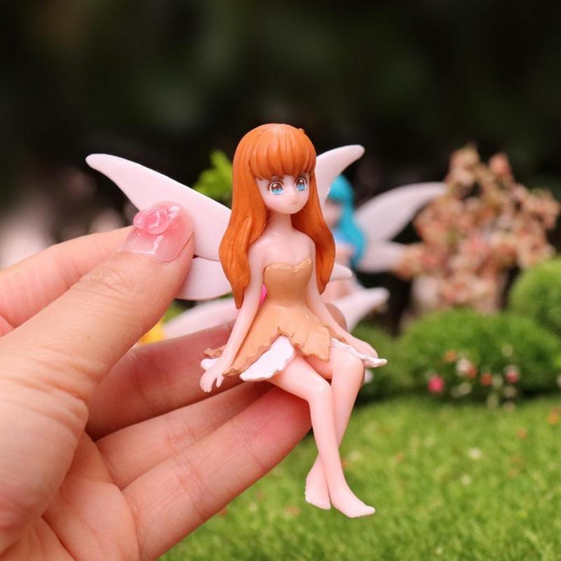 Miniature Cute Flower Fairy Statue Miniature Cartoon Landscape Decoration Doll House Accessories Family Decoration