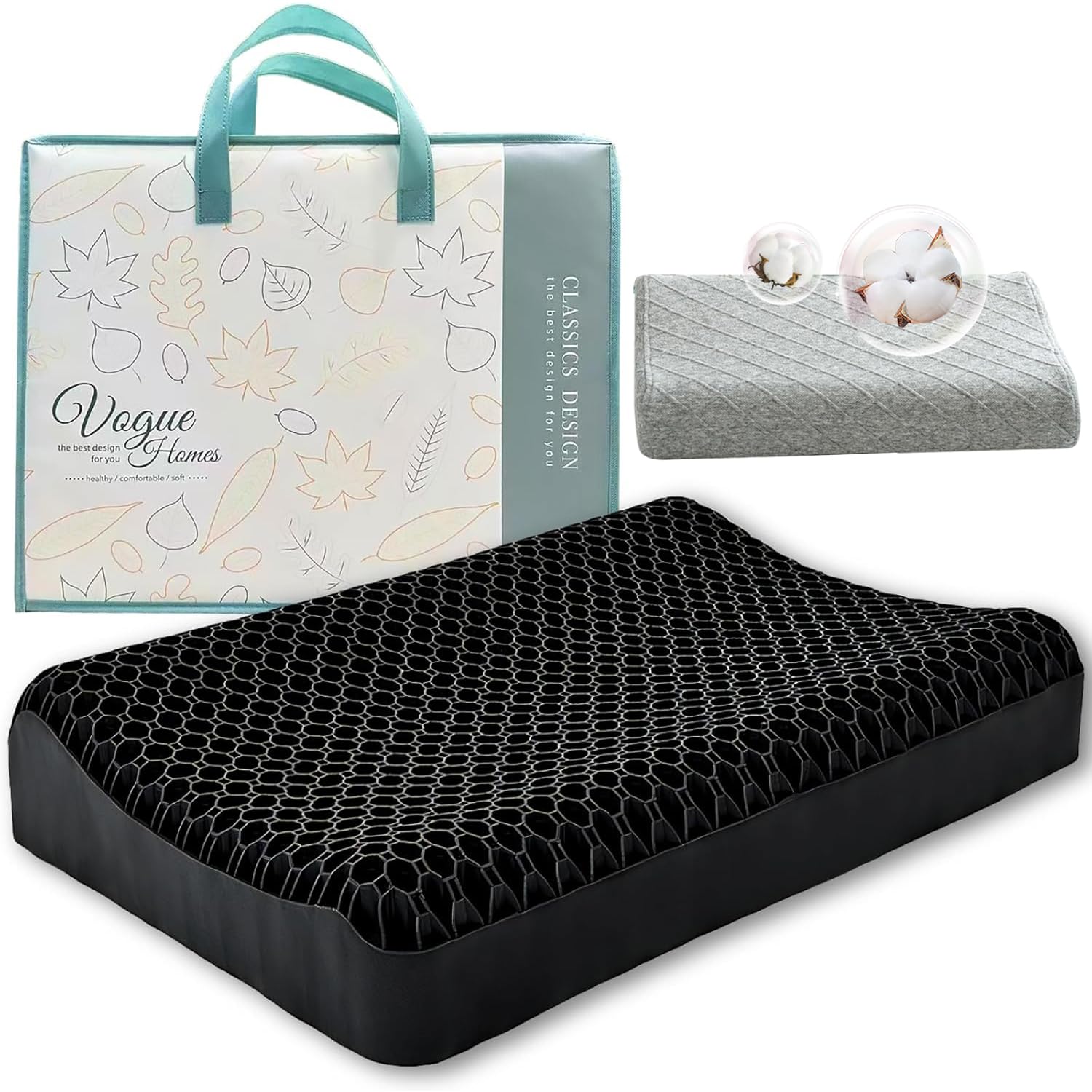 

This gel pillow with memory foam and gel cushion provides support for both side and back washable and and the included cover prevents a breathable TPE чёрный