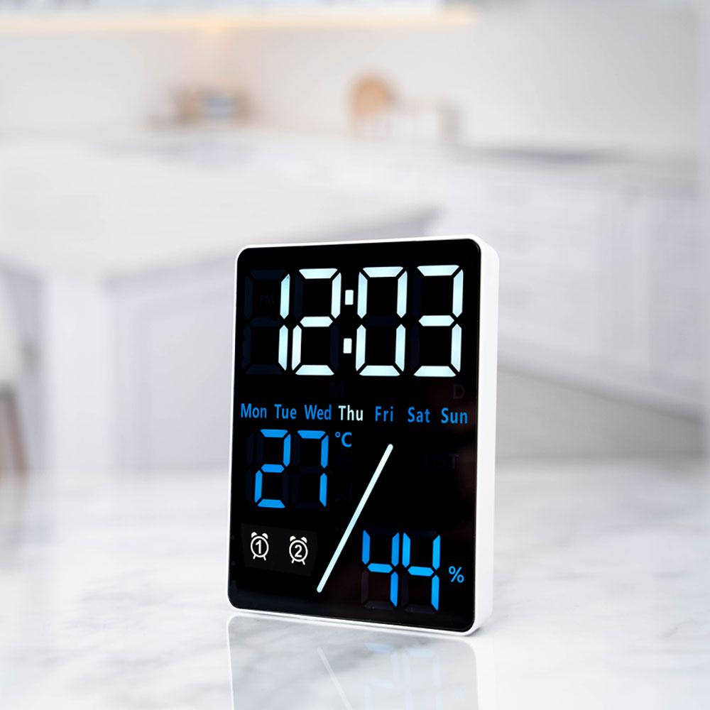 Yujeubi Black Face Led Temperature And Humidity Clock Bf5508