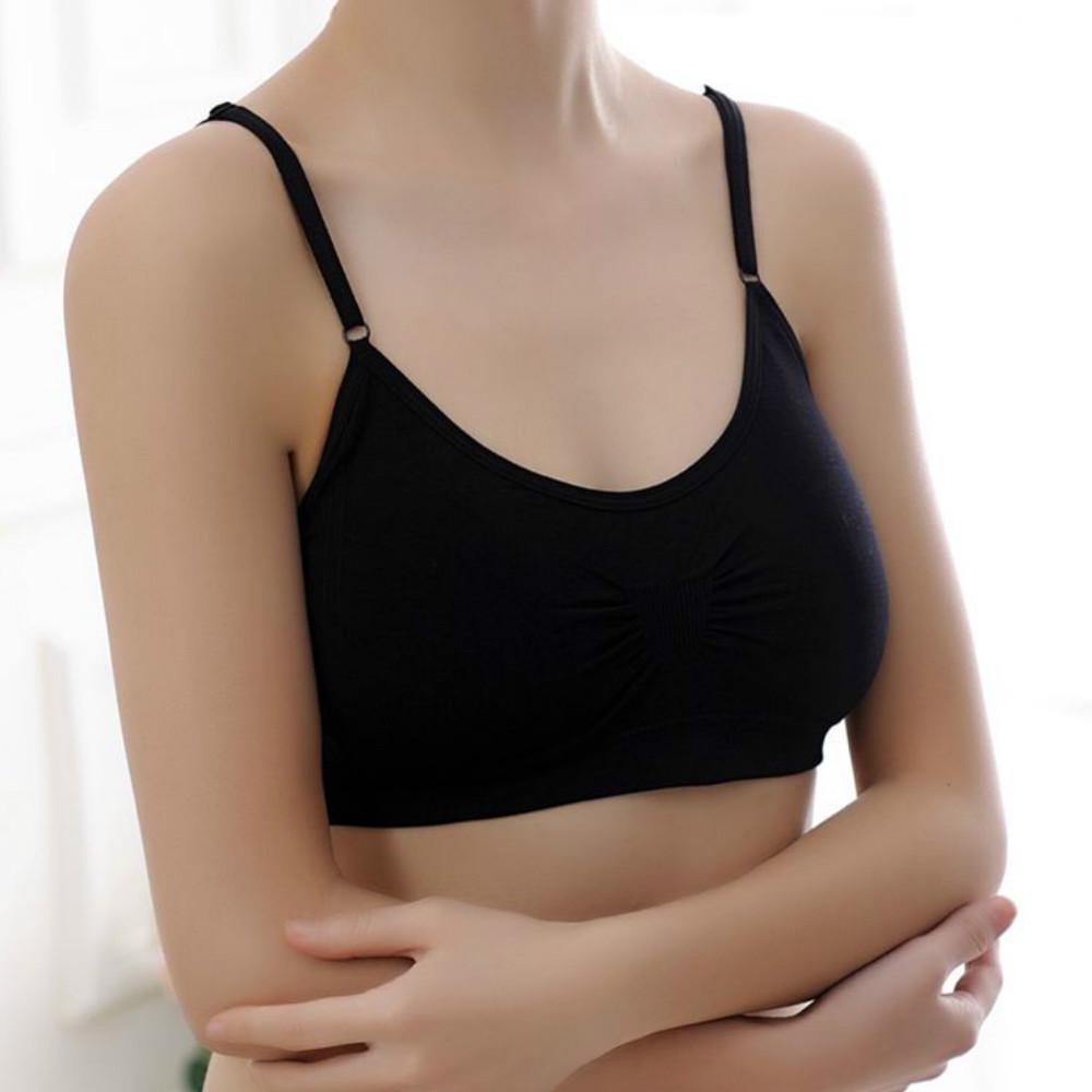 

Женский бесшовный быстросохнущий жилет с бюстгальтером с двойными бретелями One Size чёрный