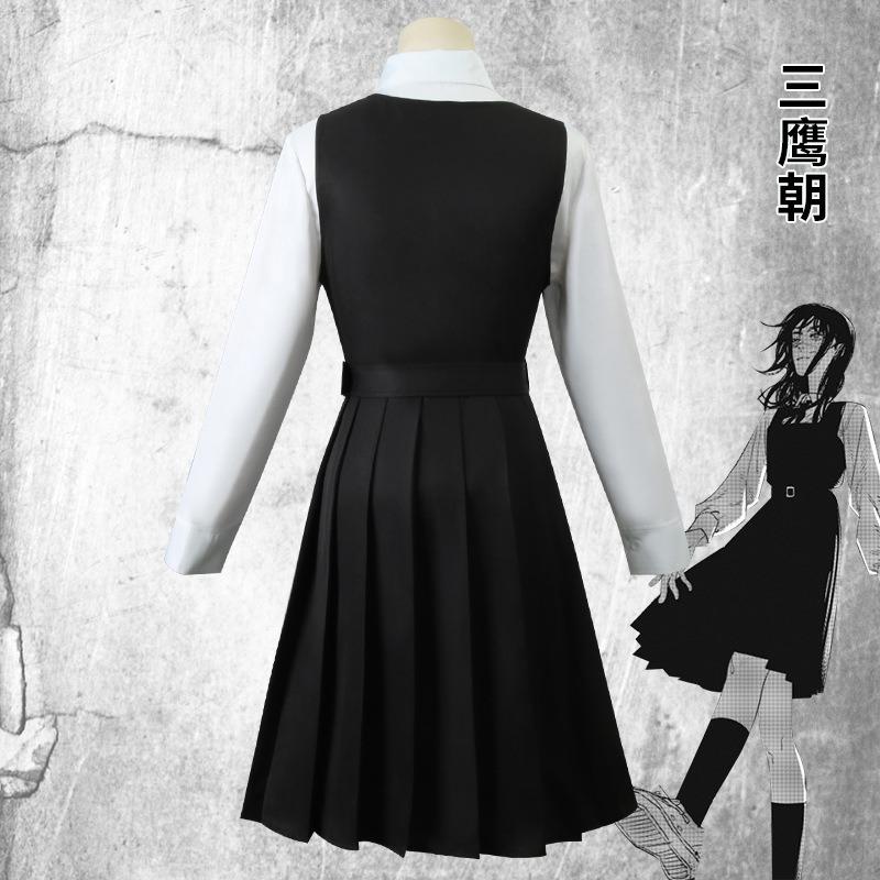 Nieuwe Chainsaw Man Uniform Drie Haviken Dynastie Uniform Schooluniform Geplooide Rok Chainsaw Man Oorlogsdemon