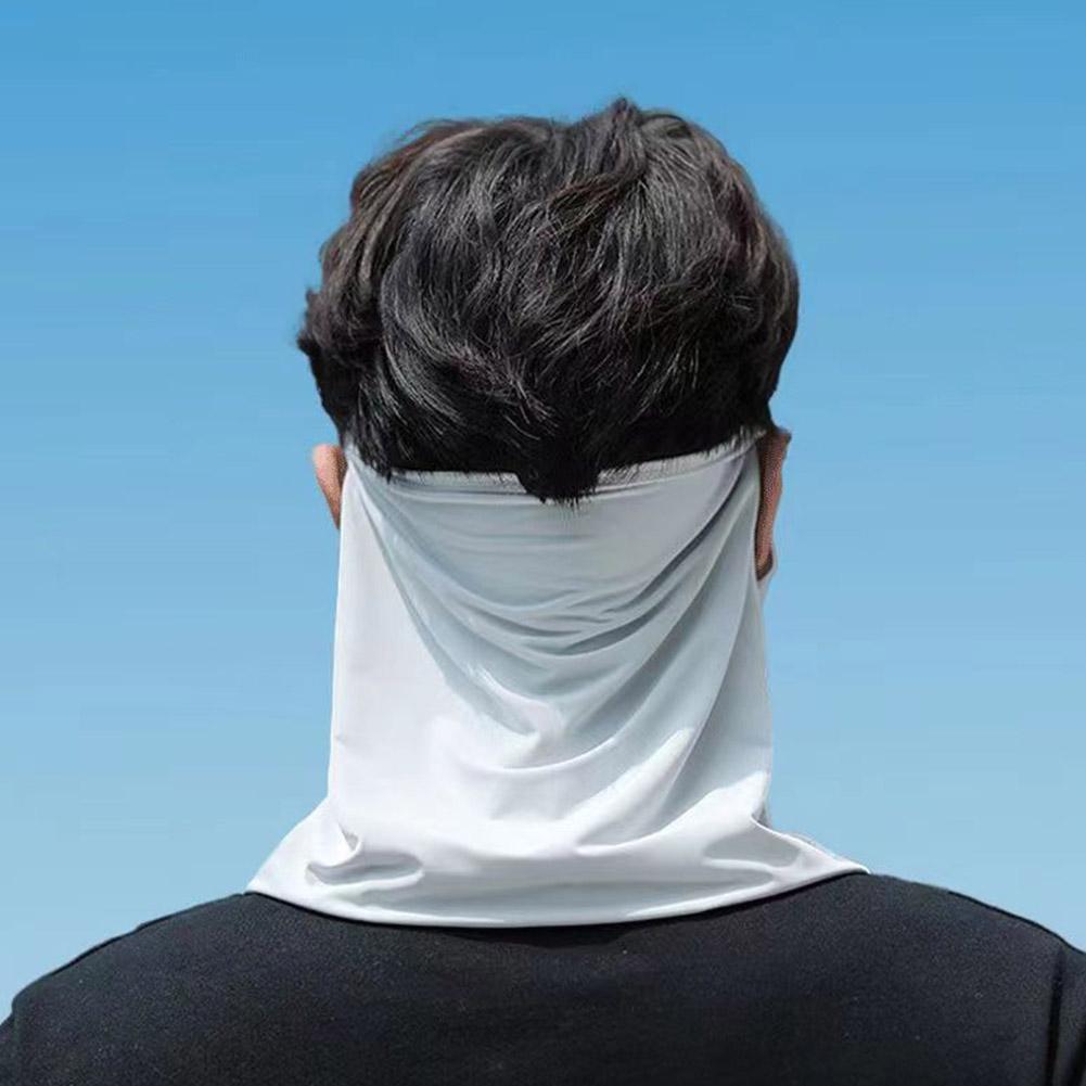 Unisex-Gesichtsschal, atmungsaktive Eisseide, UV-Sonnenschutzmaske, weich, verstellbar, Anti-Ultraviolett, dünn, für Sommeraktivitäten im Freien
