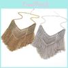 Retro Alloy Chain Tassel Necklace With Geometric Design For Gift And Travel