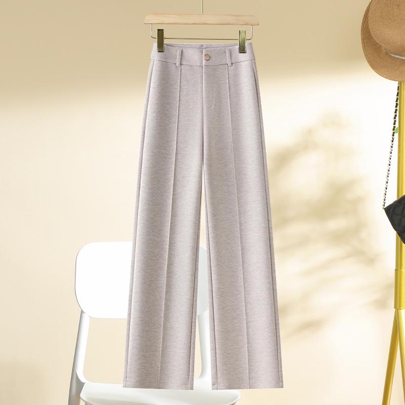 

Женские шерстяные брюки с высокой талией и широкими штанинами 2024: Осенне-зимние облегающие повседневные брюки 31 (recommended for 135-145 jin) абрикосовый