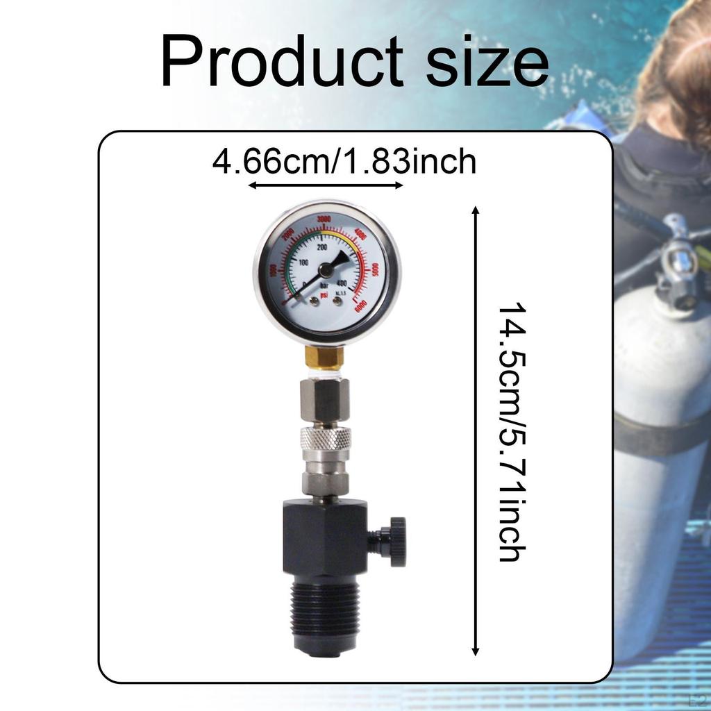 Tank Pressure Checker Test Tool, Compact Easy To Read, Luminous Scuba Diving Gauge for