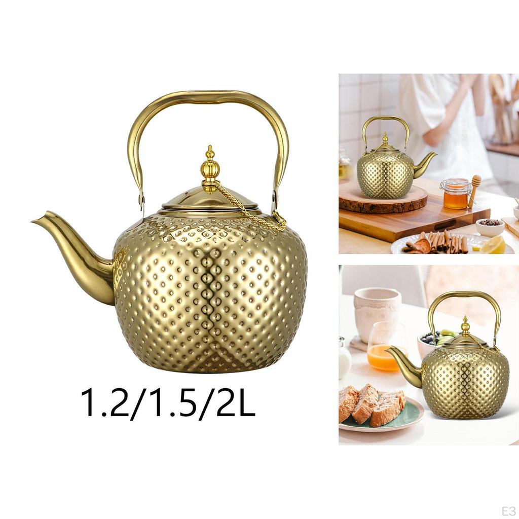 Loose Leaf Tea Pot Stovetop Kettle Lifting Handle Restaurant Stainless Steel Teapot with