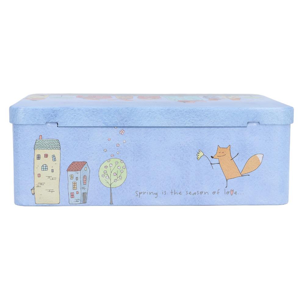 Square Tinplate Storage Box Large Capacity Storage Box With Lock  For Home Kitchen