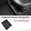 Underseat Storage Box for Tesla Model X 2018-2025 Car Drawer TPE Hidden Drawer Type Storage Organizer Car Interior Accessories
