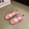 Fairy Style Silver Bow Mary Jane Shoes Women's 2024 Summer New French Flat Bottom Inner Height Increase Single Shoes Women's Shoes