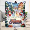 Christmas Adventure City Personalized Text Blanket Multi-purpose Personalized Blanket Soft & Cozy for Nap Picnics Office Chair Bedding