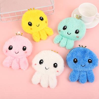 Kawaii Cartoon Mini Little Octopus Plush Zero Wallet Girl Cute Plush Coin Wallet Key Storage Bag Children's Holiday Party Gifts