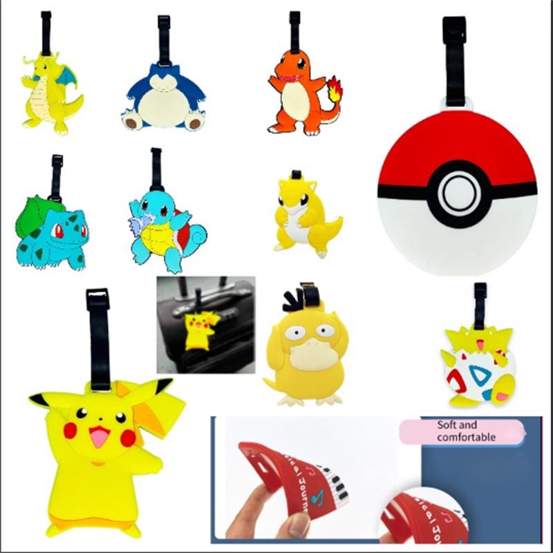 Luggage Tag Cartoon With Name Charmander Pikachu Psyduck Toy