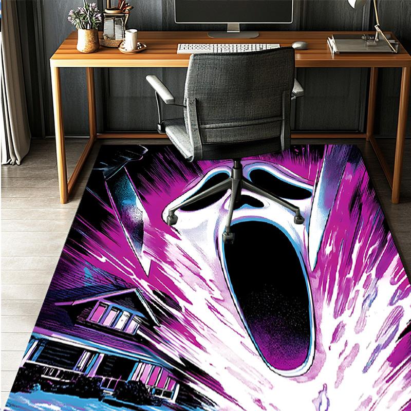 Ghostface Pattern Rug, Indoor/Outdoor Mat, for Picnic, Gameroom, Bedroom, Office, Living Room, Home Decor Carpet, Birthday Gift