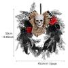 Halloween Skull Door Wreath Gothic Garland Creepy Decor Artificial Hanging Ornament for Porch