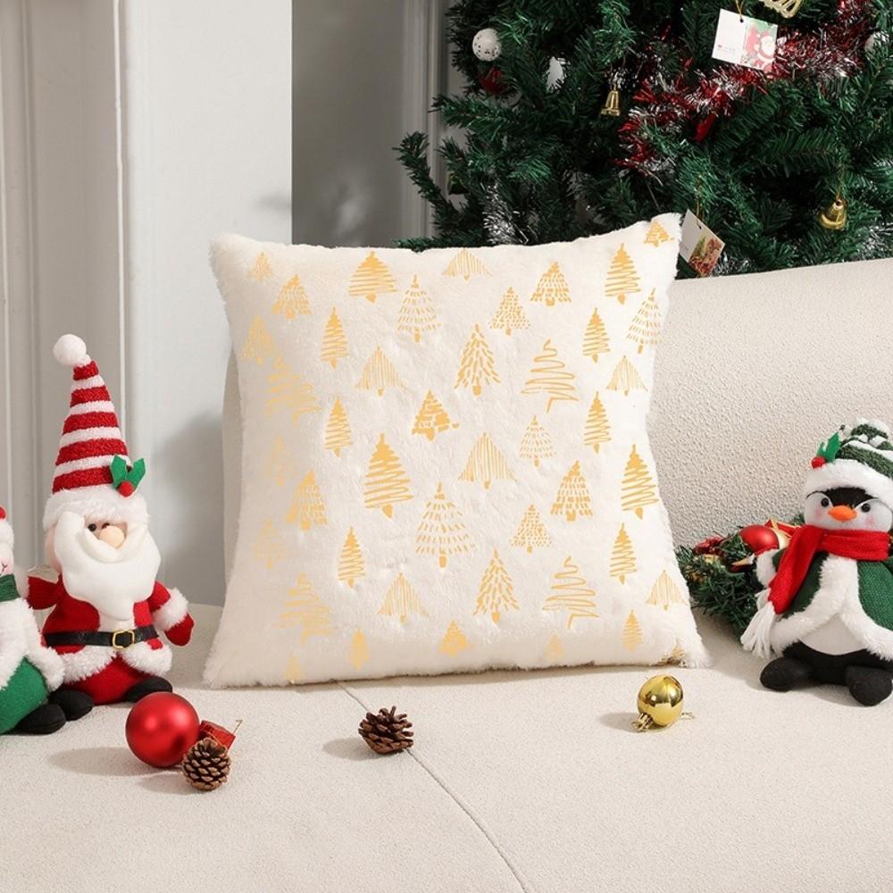 Nordic Golden Embroidery Pillow Cover Plush Throw Pillow Decorative Sofa Pillowcase  Party