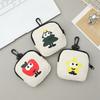 Trendy Mini Coin Purse Lightweight Waterproof Earphone Bag Cartoon Print Portable Wallet Friends Gift