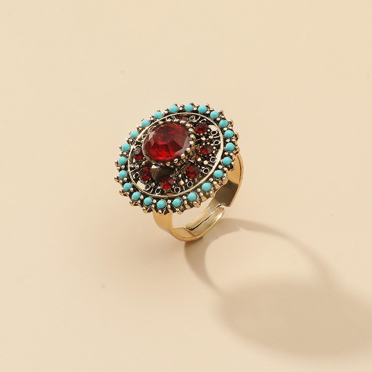 European and American Bohemian Rhinestone Retro Ring for Women