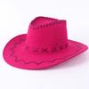 Summer Knight Cowboy Hat New Women's Big Edge Breathable Beach Hat Shading Leisure Sun Protection Travel Grassland Horseback Riding