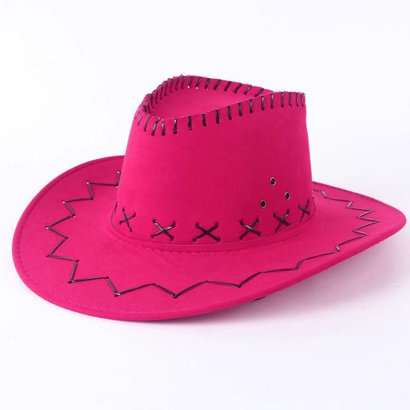 Summer Knight Cowboy Hat New Women's Big Edge Breathable Beach Hat Shading Leisure Sun Protection Travel Grassland Horseback Riding