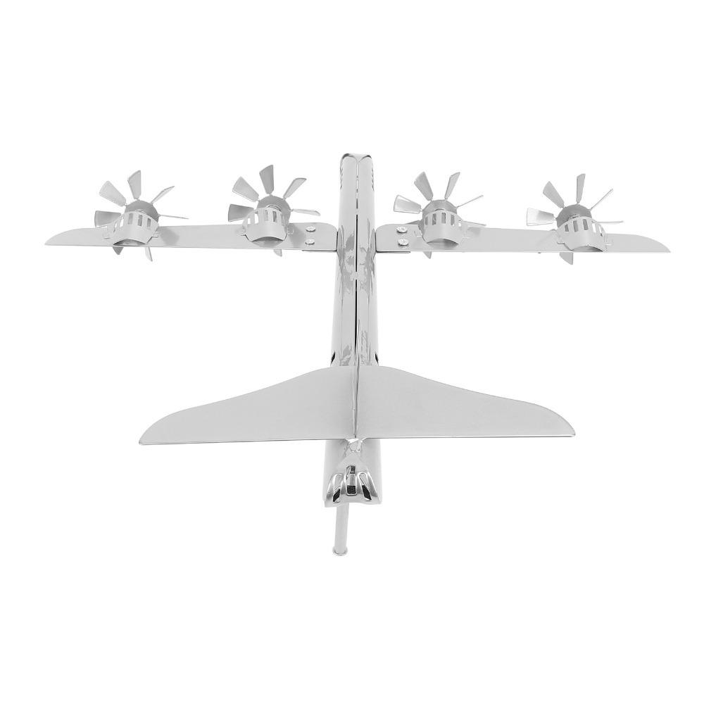 8pcs Silver Airplane Windmill Iron Aircraft Windmill Yard Windmill Art Outdoor Decoration