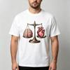Unisex 100 Cotton O Neck T Shirt Balance Brain And Heart Retro Scale Graphic Print Casual Daily Male Short Sleeve Tee Tops