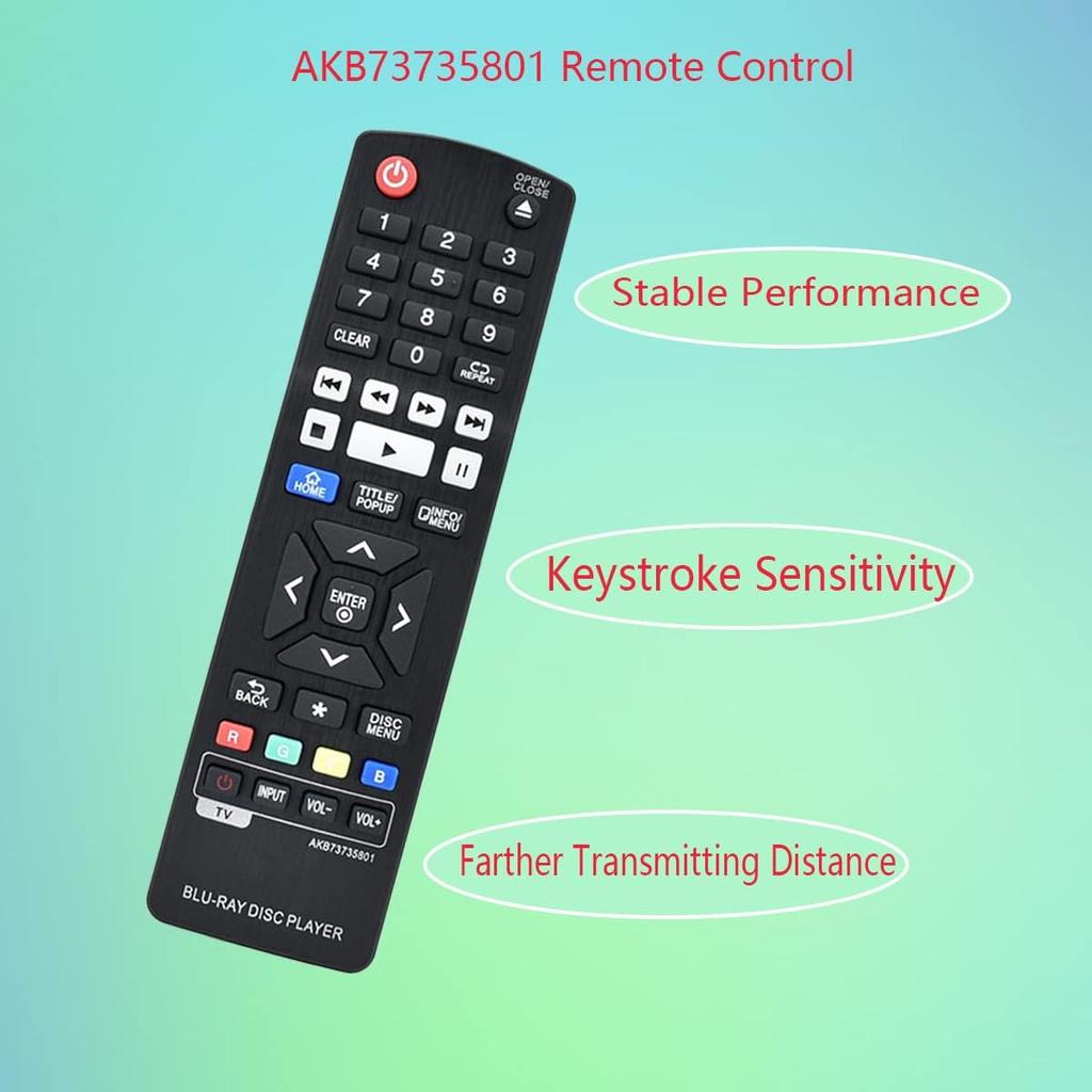 AKB73735801AKB73896401 Remote Control Replacement Use for LG Blu-Ray Disc DVD Player Sub BP530 BPM53 UP970 BPM54 BPM33 BP220