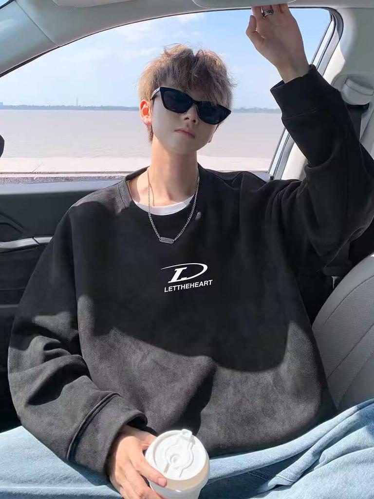 Men's Hip Hop Suede Velvet Hoodie - 2025 Spring & Autumn Couple Style