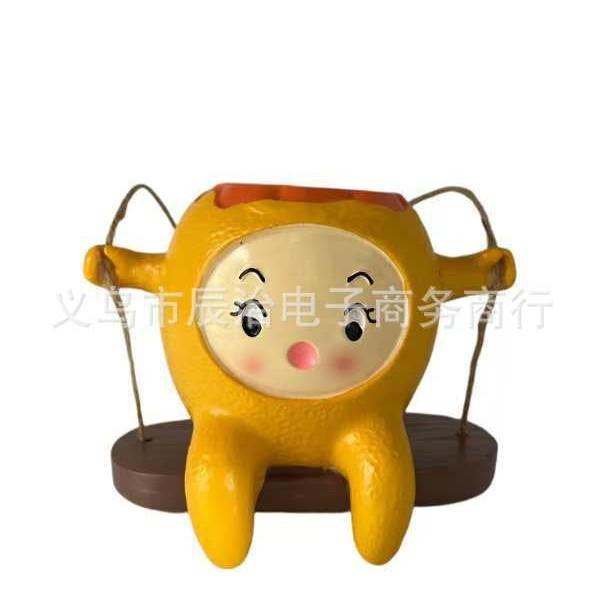 New cute orange flower pot garden decoration pendant flower pot decoration party decoration