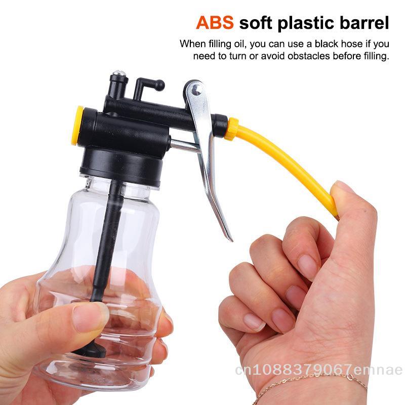 High-Pressure Manual Oil Dispenser Long-Nozzle Oil Filler Can 200/300/500ML for Motorcycle Car Home Injector Bottle