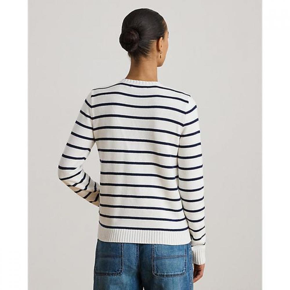 Lauren Ralph Lauren Striped Cotton Cardigan Model  Wmlrswes6820875100