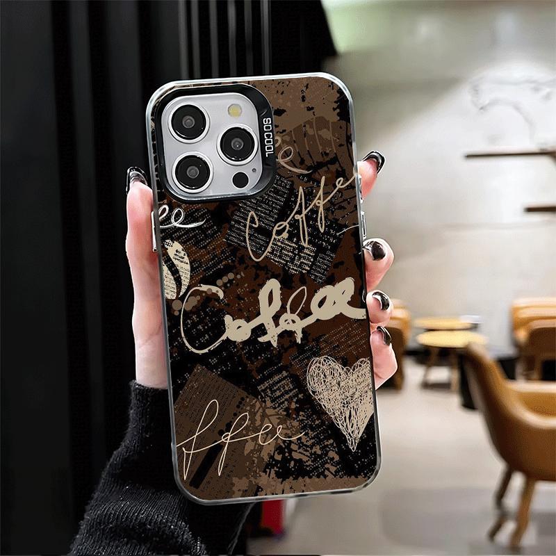 Black Coffee Fashion Style Shockproof Phone Case for iPhone 17 Air 16 16E 15 Pro Max 14 Plus 13 Mini 12 Back Cover Anti Fall Fun