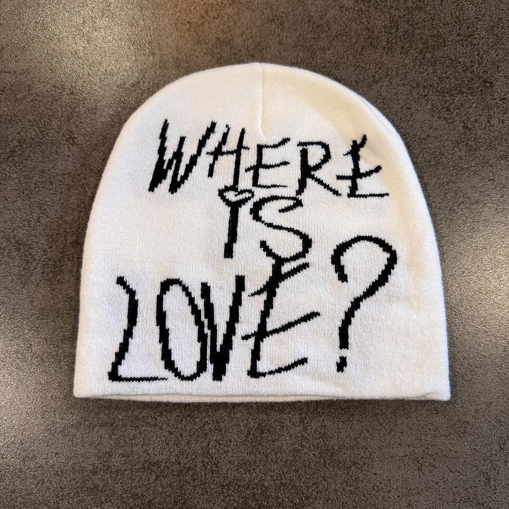 Hat Style Knitted For Women With Letter Detailing Warm Acrylic Headgear Winter